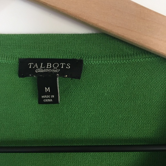 Talbots | Green Ruffle Button Cardigan | Size M - Picture 4 of 6